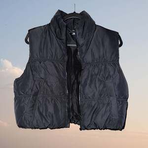 H&M Divided Black Cropped Puffer Vest